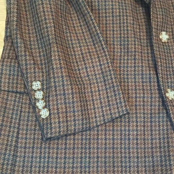 Vintage Oscar de la Renta Tan Wool Cashmere Blend Satin Lined Blazer Men’s 42L